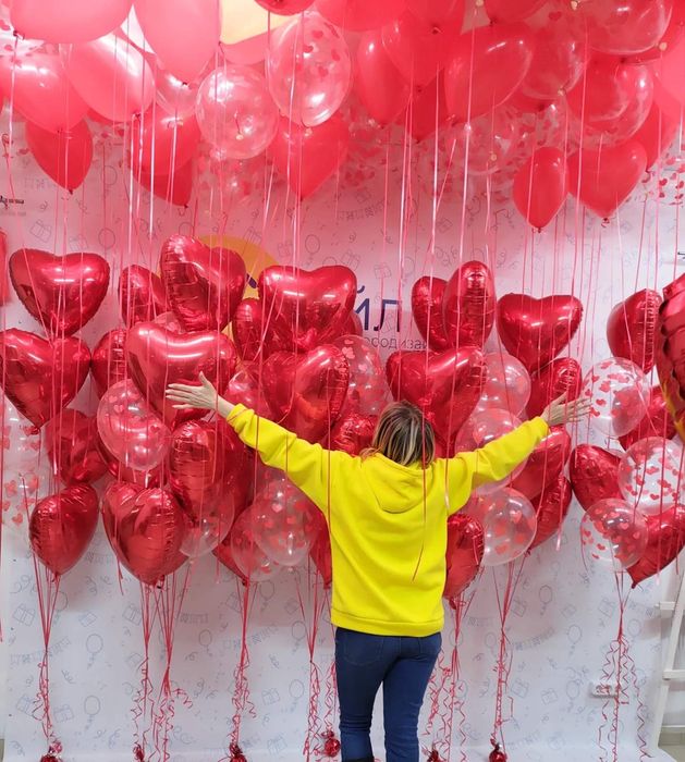 Кульки с гелієм латексні хром цифры доставка Киев область