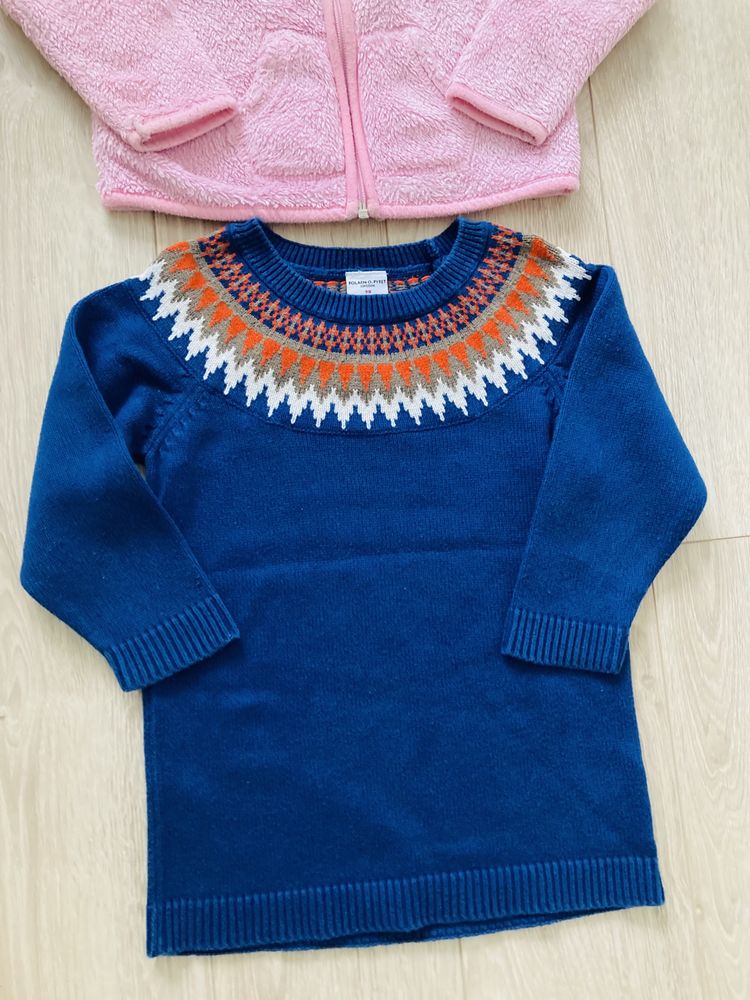 Bluza polar i sweter zimowy dla dziewczynki r.98