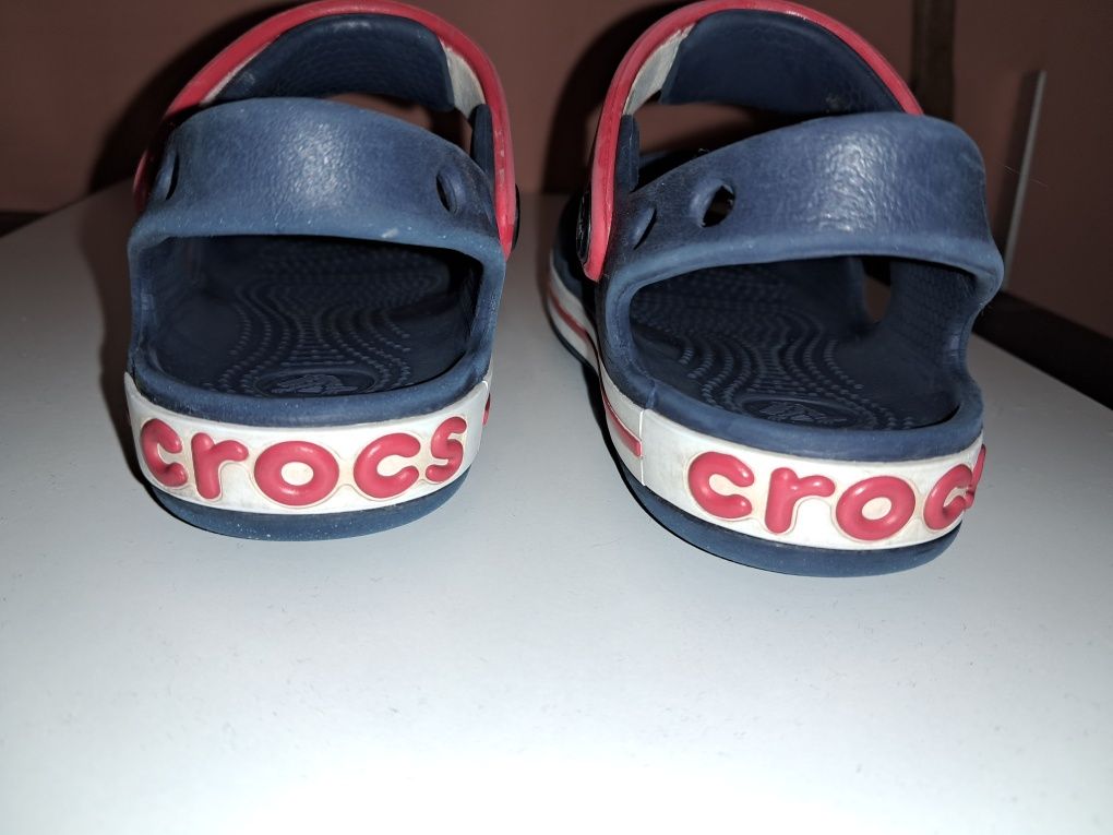 Crocs sandały  C9 granatowo czerwone