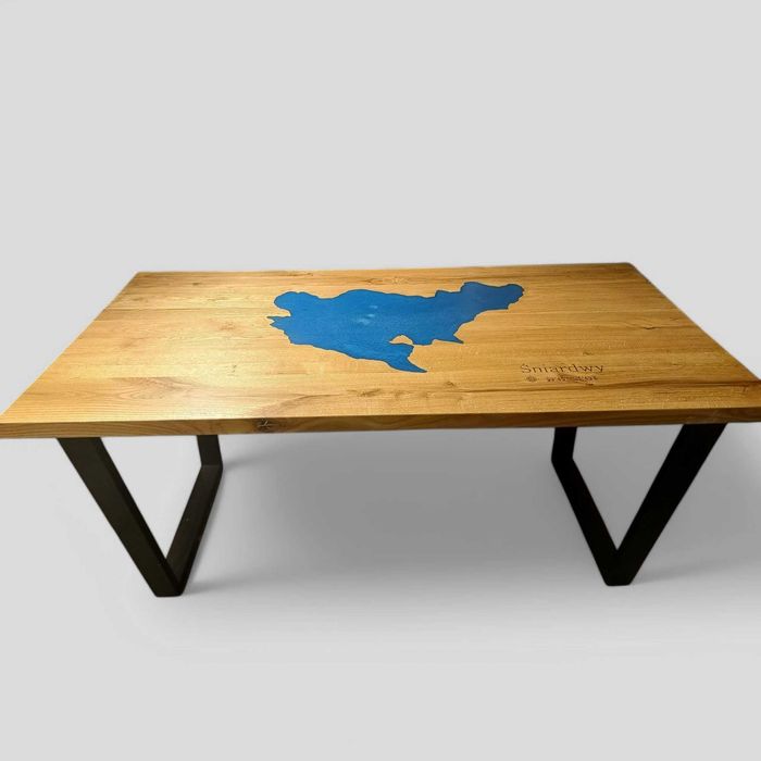 Stół z żywicy - jezioro Śniardwy, personalizowany