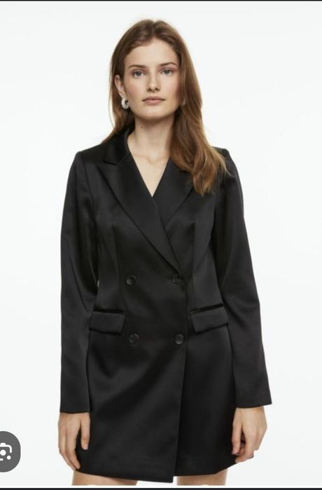 Платье-пиджак черный, стильный пиджак