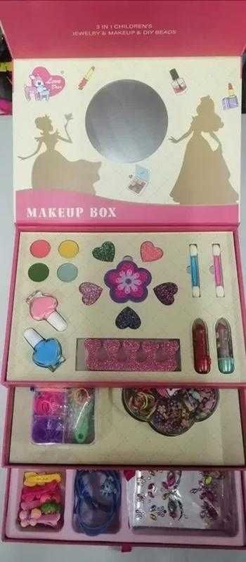 Детская косметика шкатулка 3 яруса, makeup box 3в1