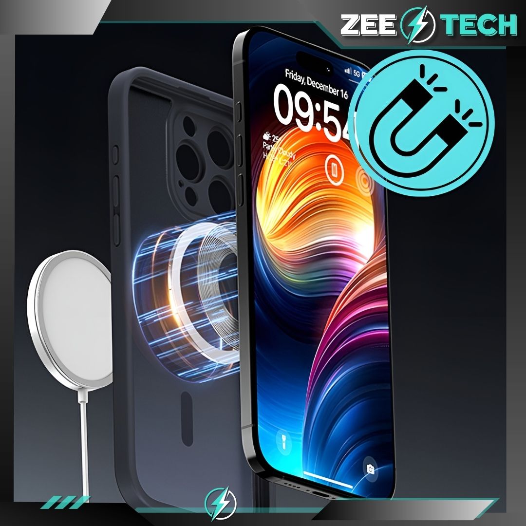 Etui Do Iphone 16 Pro Magsafe Czarne Case Pancerne + Szkło