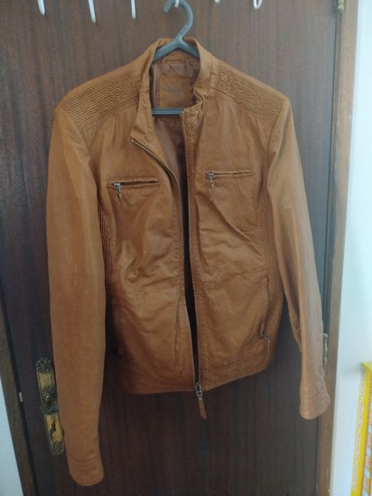 Blusão de pele Camel