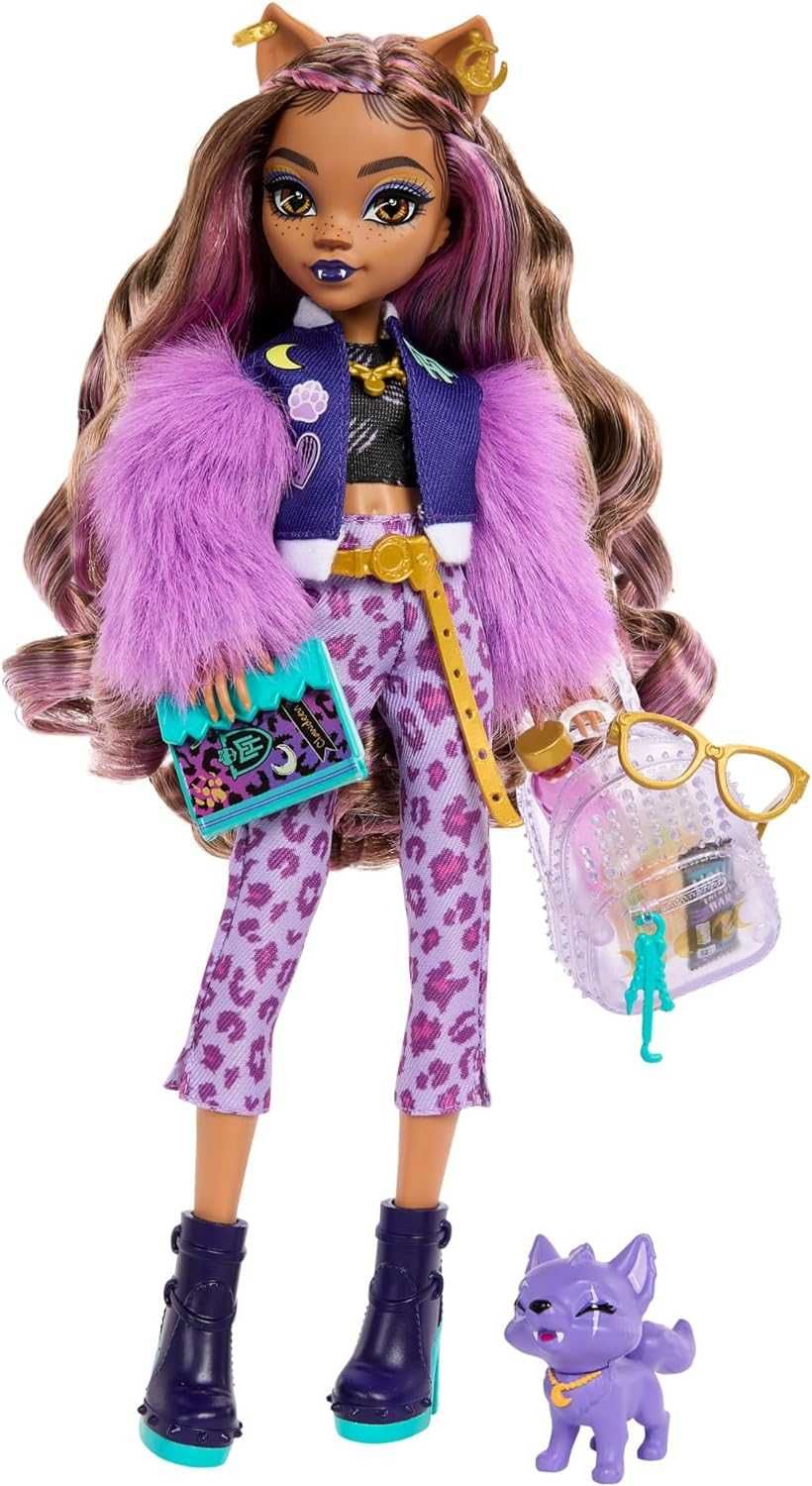 Monster High Clawdeen Wolf Doll with Pet Dog Crescent клодин вульф