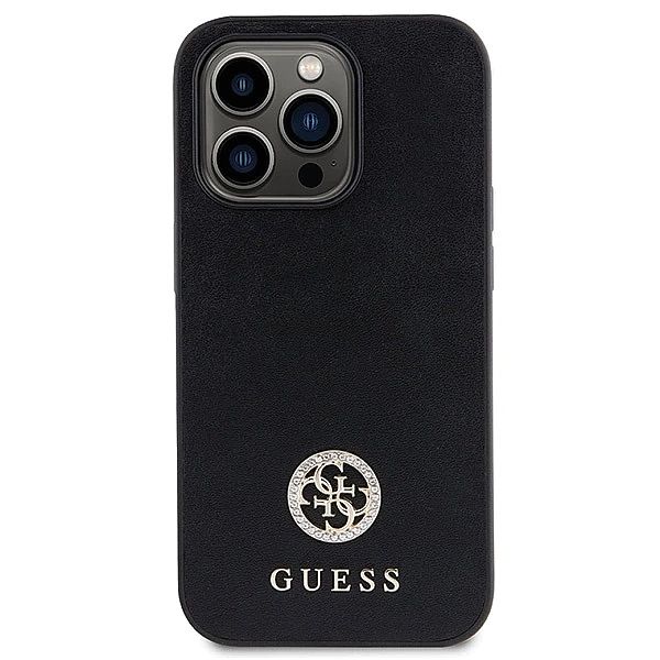 Etui Guess Strass Metal Logo na iPhone 13 Pro Max 6.7" - czarne