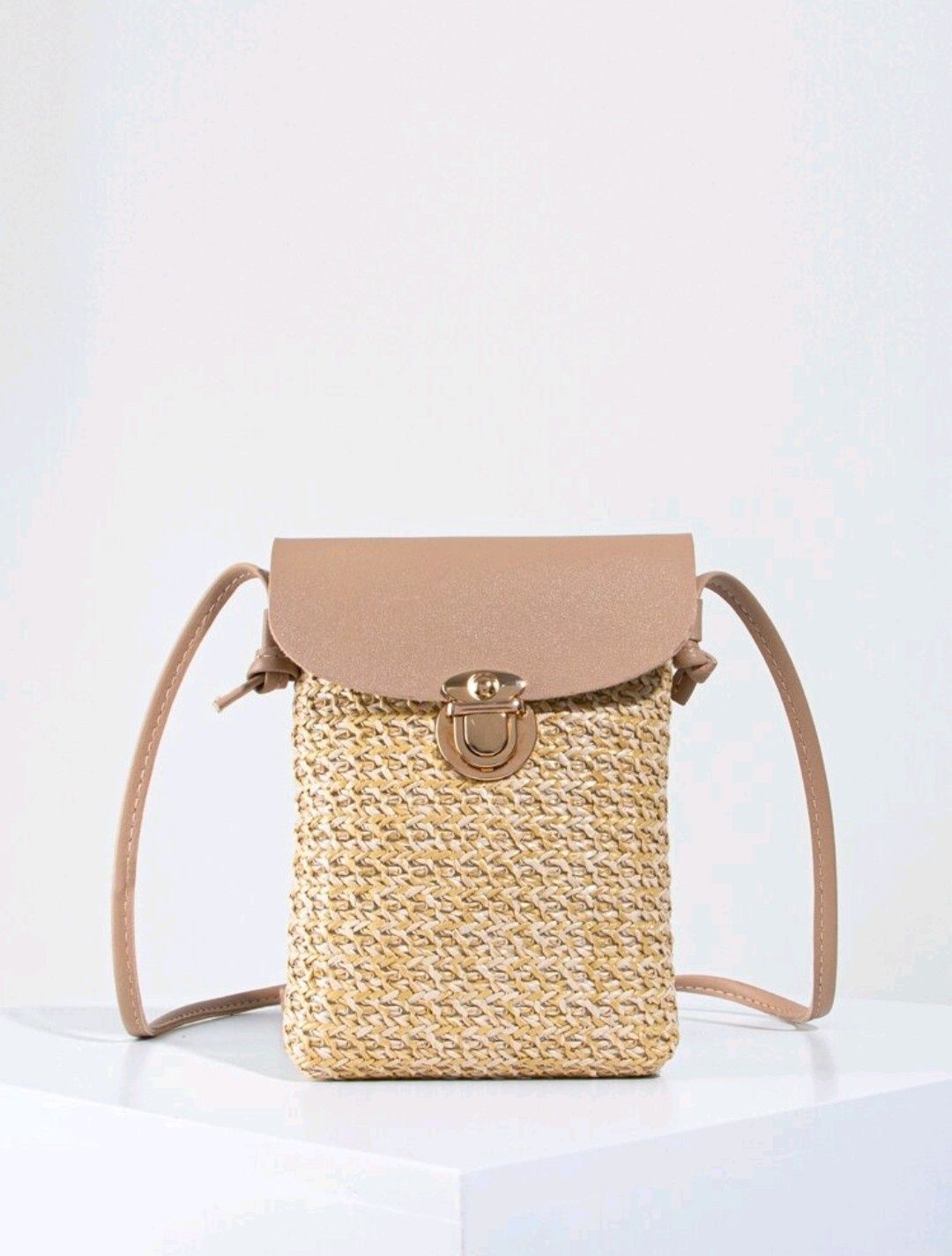 Bolsa crossbody  efeito de palha •nova|embalada•