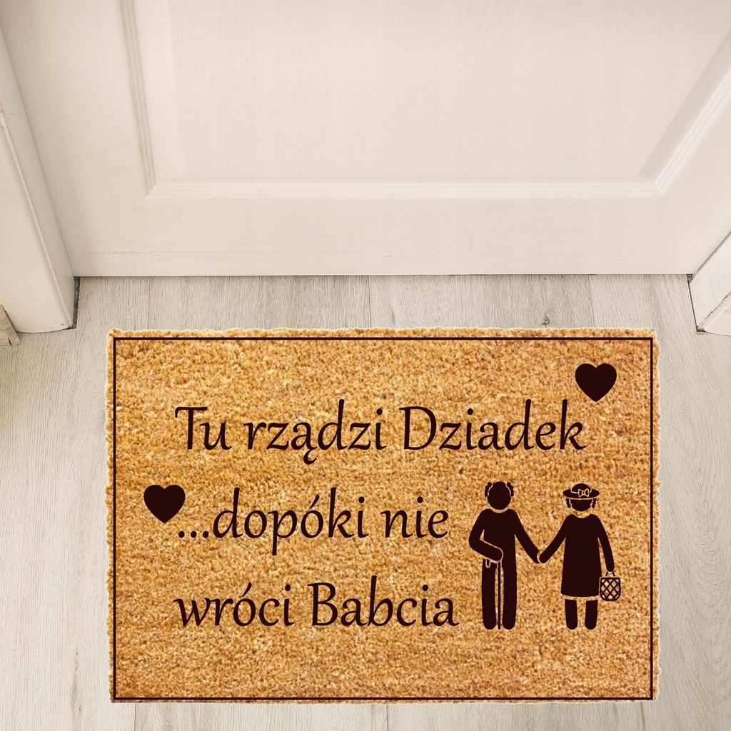 Wycieraczka pod drzwi gruba 40x60cm mata do butów RZĄDZI DZIADEK