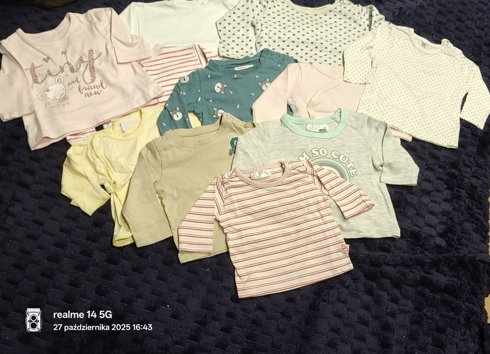 Paka bluzeczek dla dziewczynki rozmiar 62