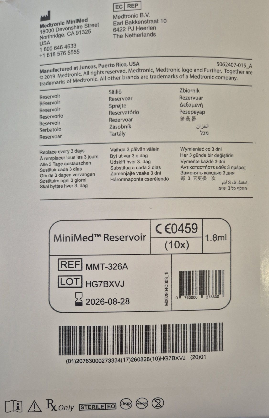 Pojemnik na insulinę Medtronic 1.8