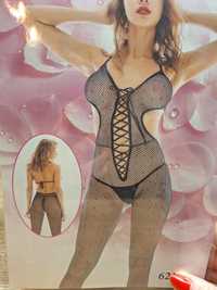 Sznurowany bodystocking