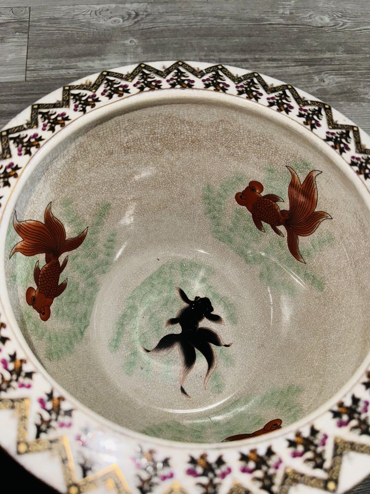 Donica ręcznie malowana chińska porcelana waza duża 26x21cm