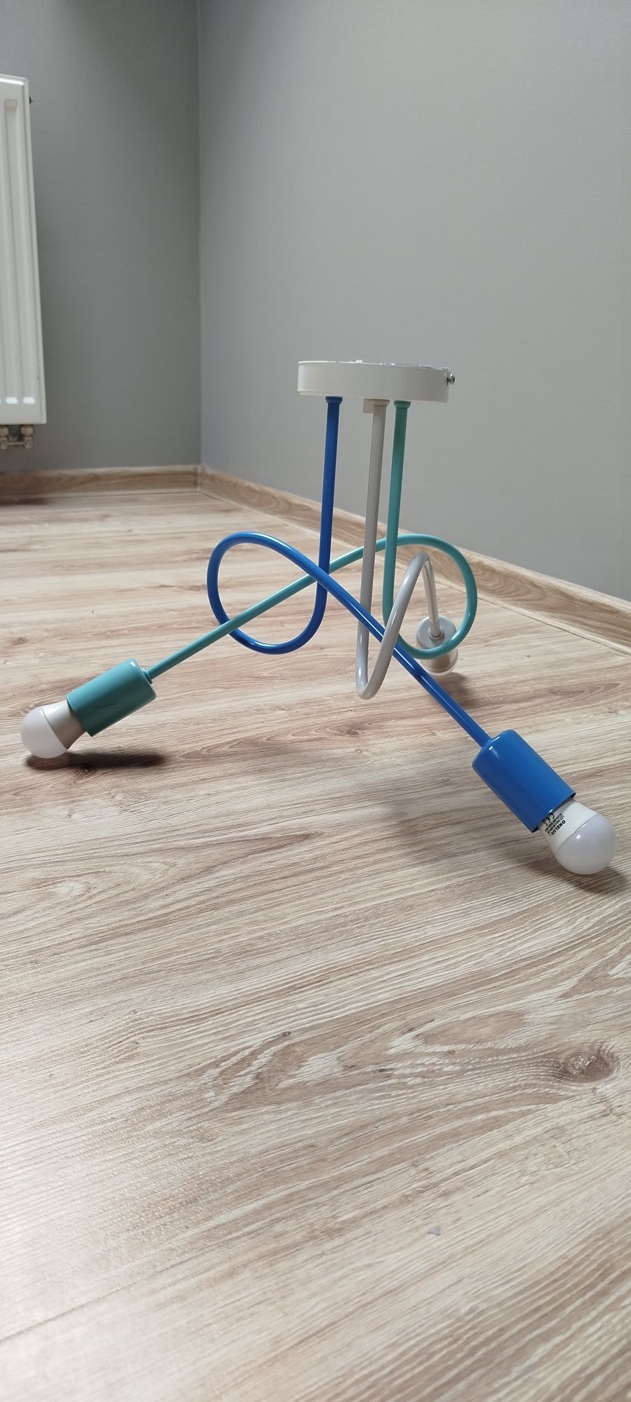 Lampa sufitowa niebieski, szary, miętowy