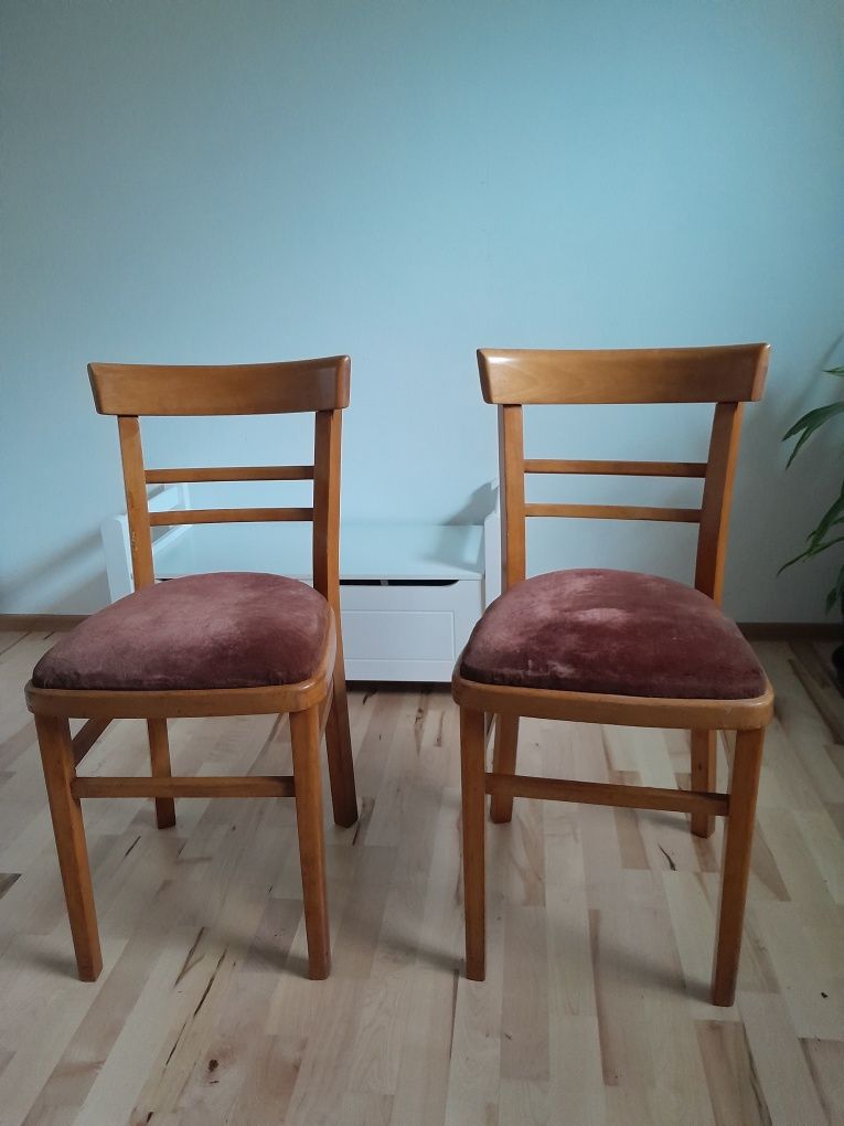 Krzesła PRL do renowacji 2 szt