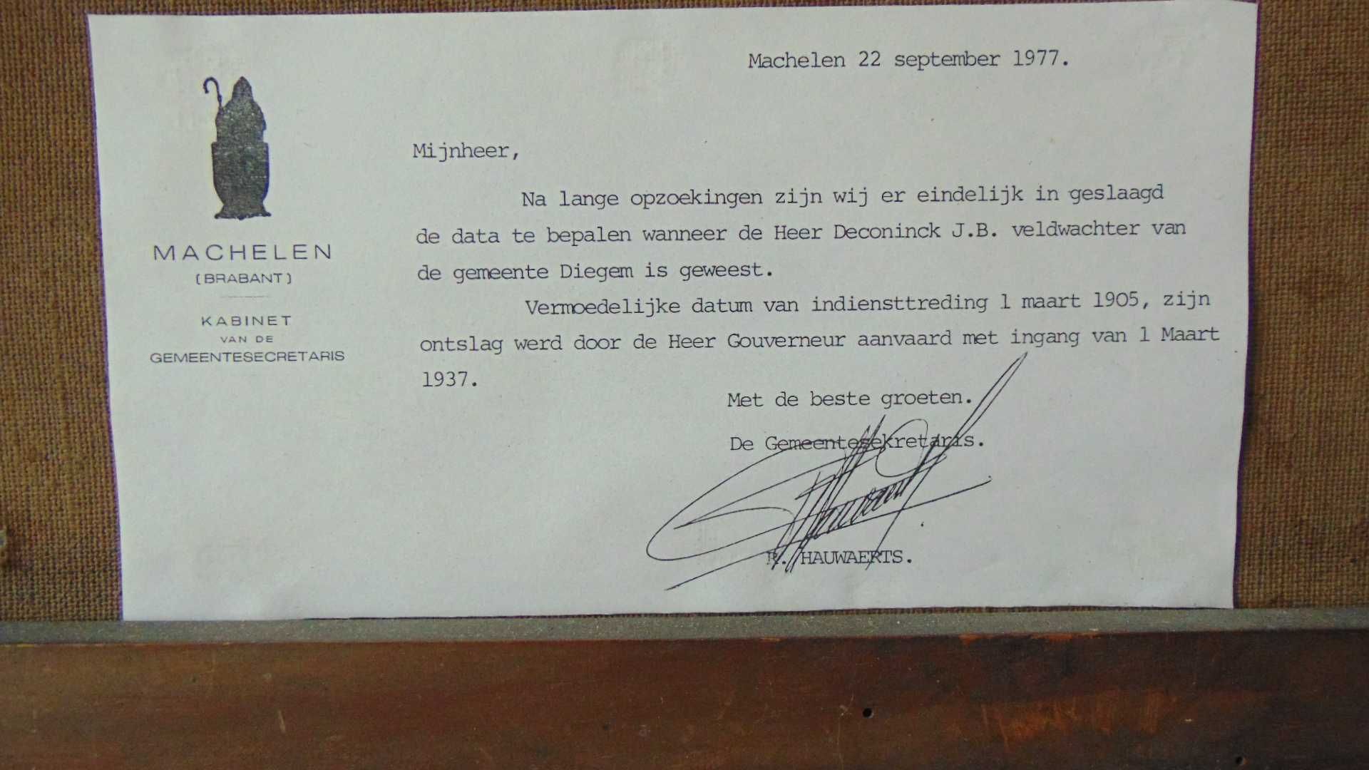 Obraz olej na płótnie "Portret belgijskiego policjanta" - DA OSTOYA