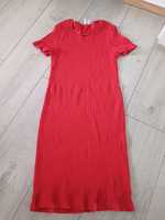 Sukienka czerwona prazkowana 38 hm