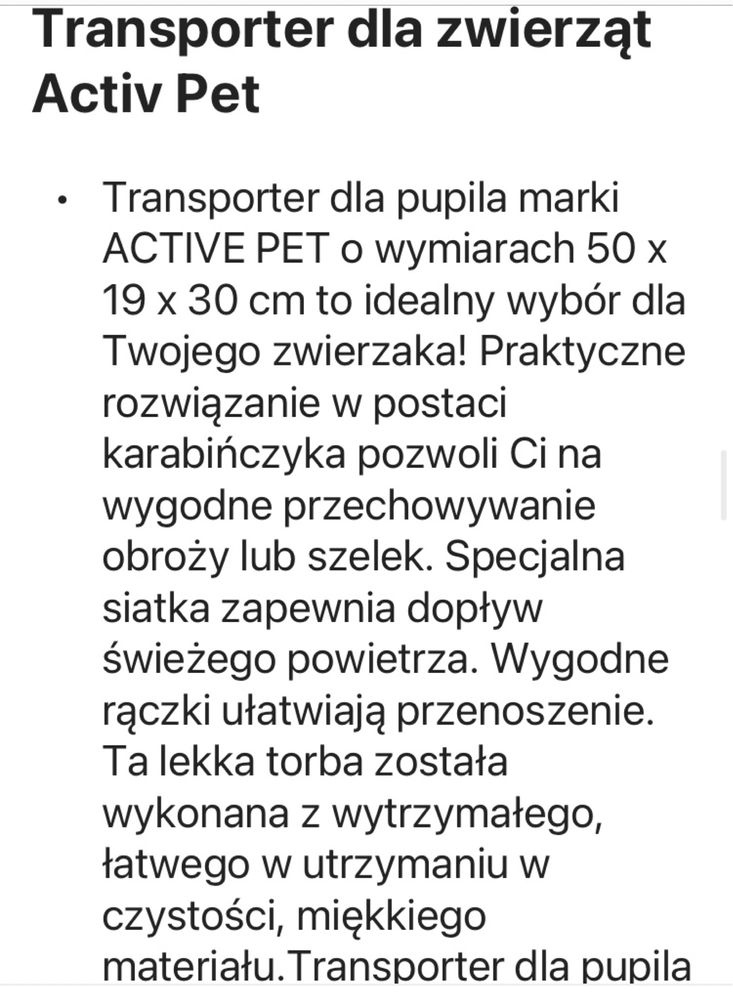 Transporter dla pupila XXL