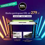 Biurko gamingowe BASIC GAMER LED komputerowe dla gracza DUŻE promo