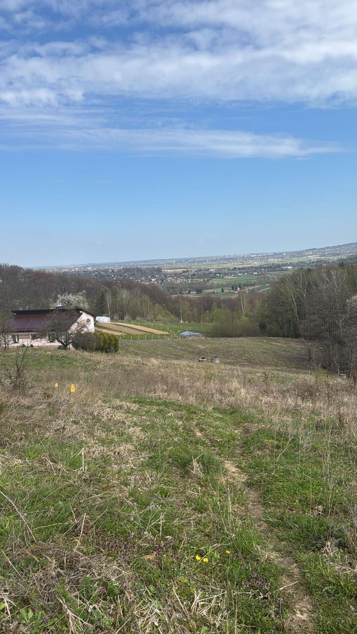 Działka budowlana Pleśna z pięknym widokiem na Tarnów  1093m2