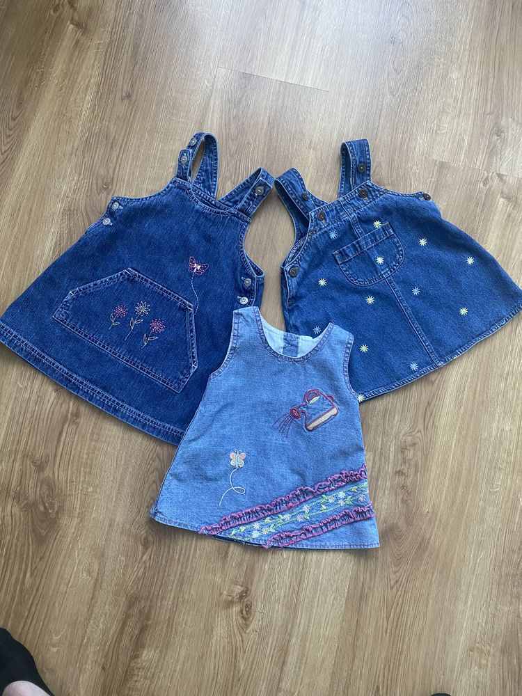 Sukienka ogrodniczka jeans dżinsowa paka zestaw