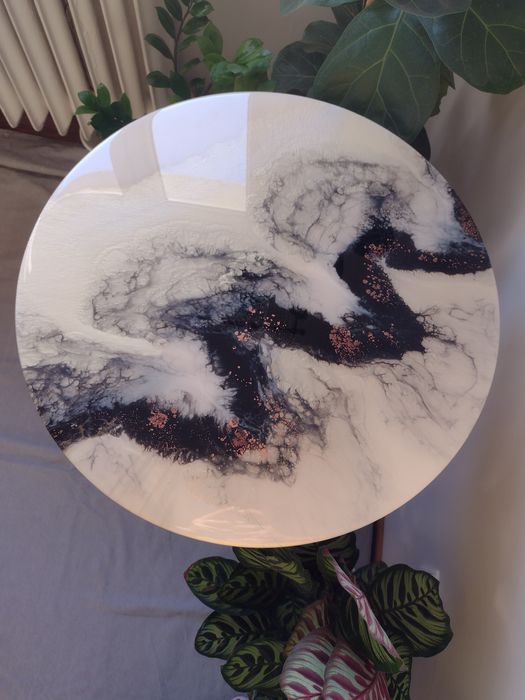 Jedyny taki! Stolik 50cm odnowiony z żywicą epoksydową