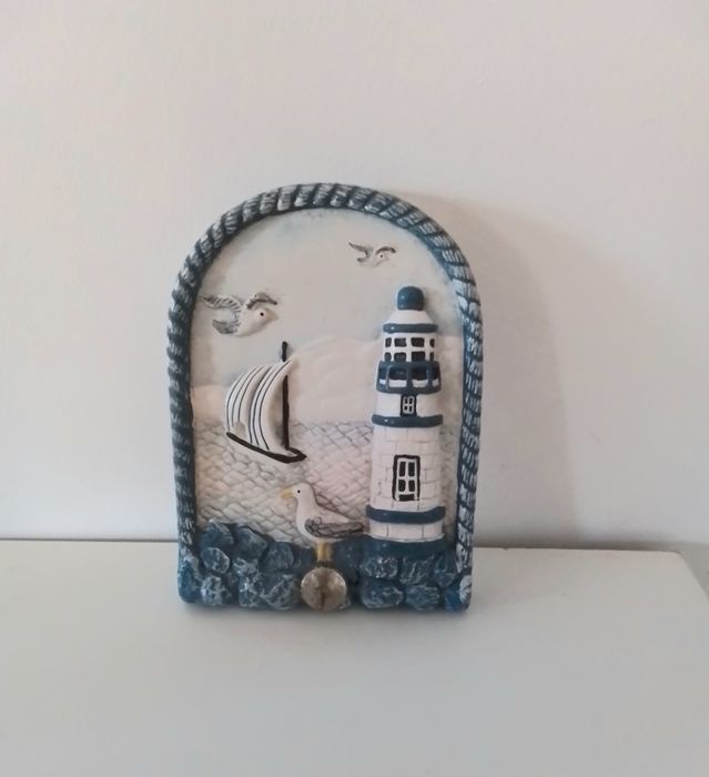 Chaveiro azul e branco