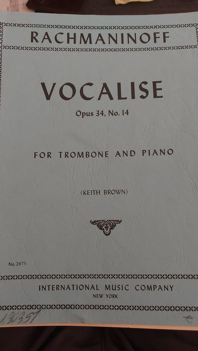 Vocalise para trombone e piano