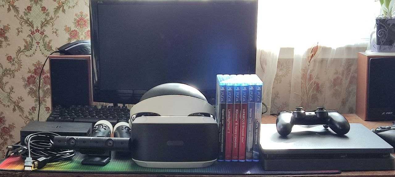 Ps4slim 1tb + Ps VR + 260 игр