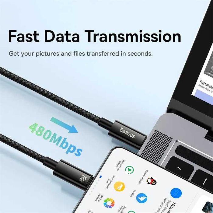Кабель usb type c 240W Baseus провод шнур тайп си для быстрой зарядки