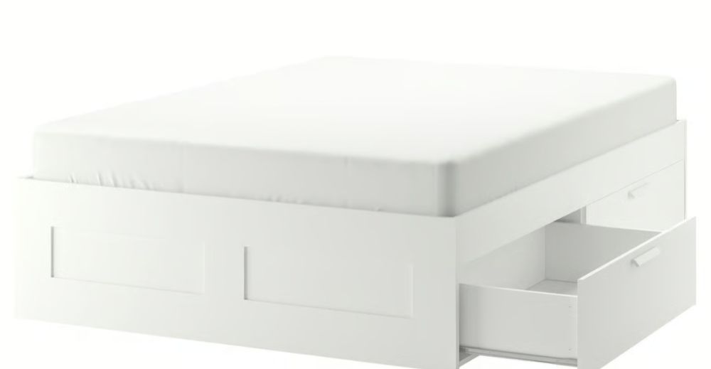 Cama Brimnes com arrumação e colchão 160x200