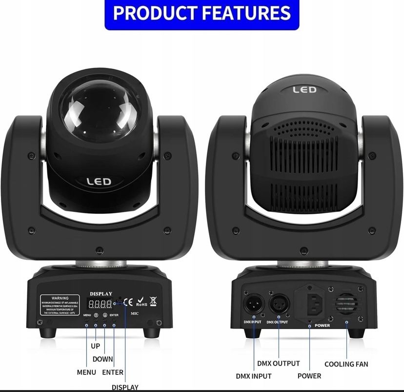 Ruchoma Głowica Led 100W RGBW LED DMX512