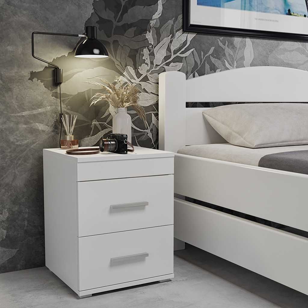 SZAFKA STOLIK NOCNY 40cm dąb sonoma/dąb artisan/biały mat