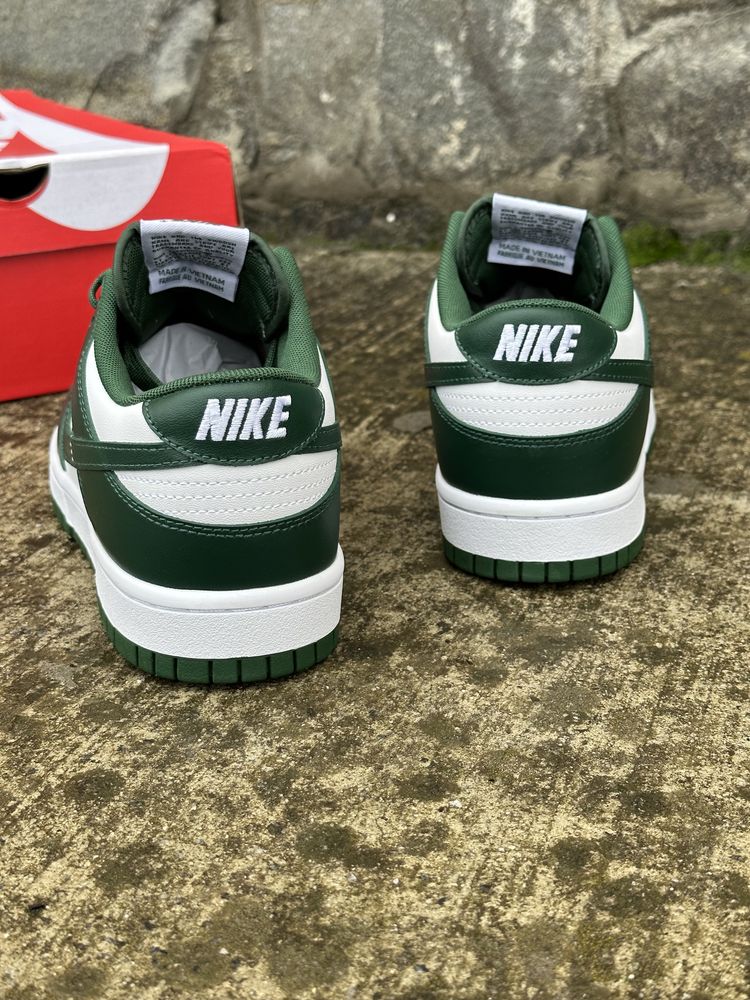 Кросівки Nike Dunk Low Michigan State Team Green Данки зелені