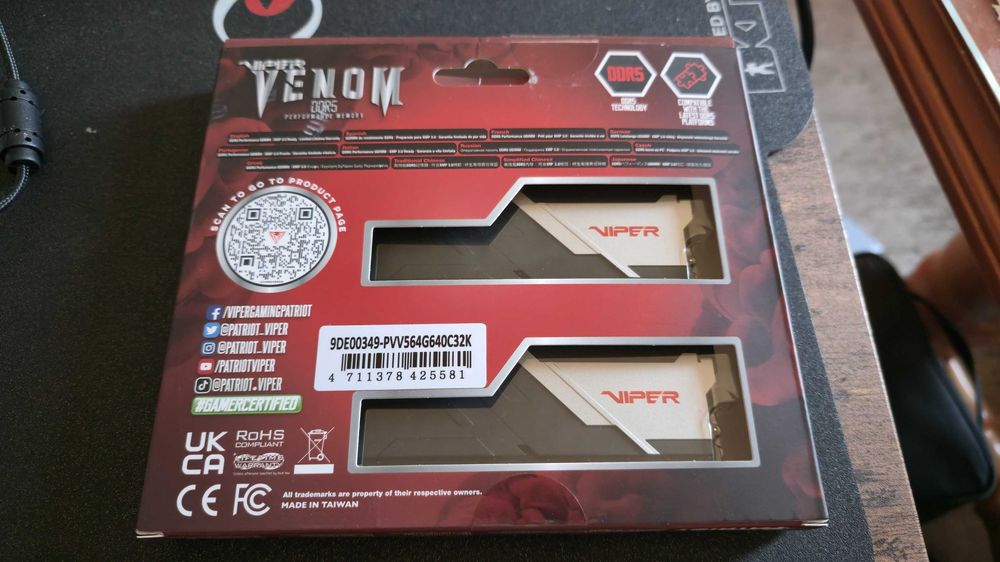 Pamięć RAM DDR5 Patriot Viper Venom 64GB/6400 (2x32GB) CL32