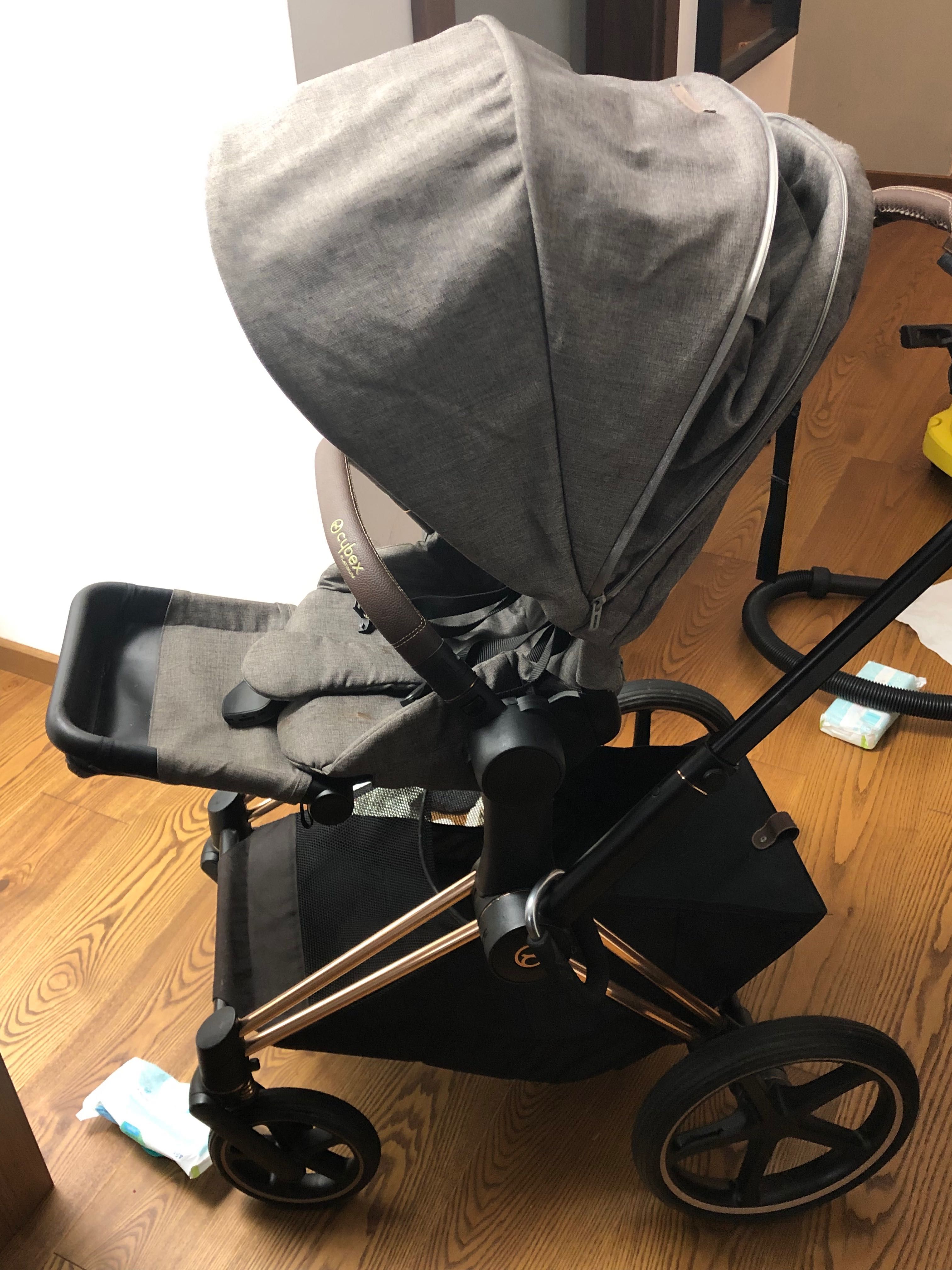 CYBEX Priam 2.0 3w1 Manhattan Grey z ramą ROSĘ GOLD stan bardzo dobry!