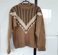 Sweter vintage z okrągłym dekoltem, rozmiar L