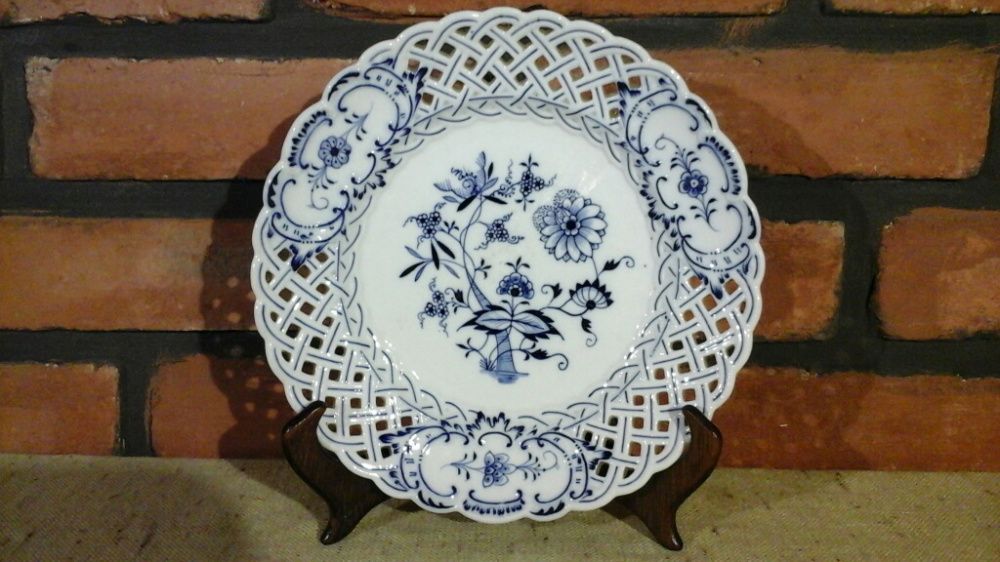Patera MEISSEN, C.Teichert,Ażurowa,Zwiebelmuster,Wzór Cebulowy,Miśnia