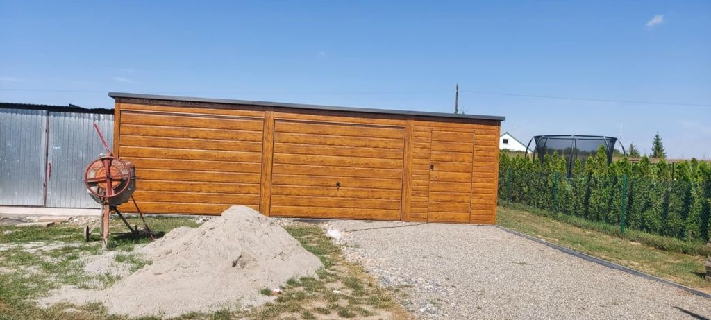 Garaze blaszaki  garaz 6.50x5 Drewnopodobny