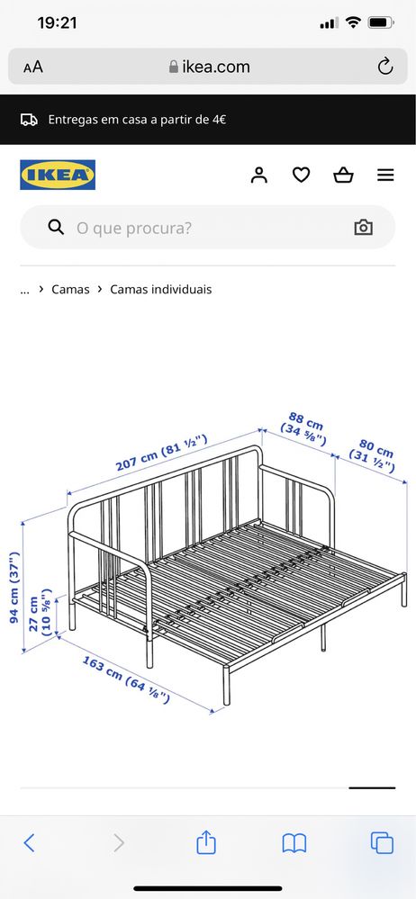 Cama extensivel ikea  com dois colchoes