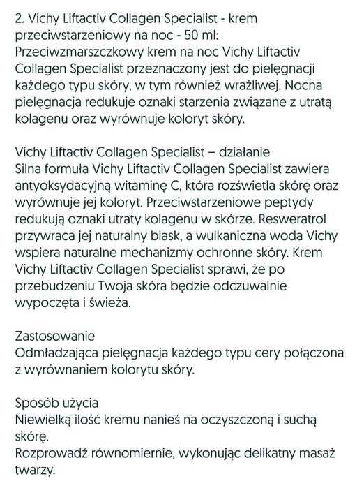 Zestaw kremów Vichy z kosmetyczką Liftactive collagen specialist