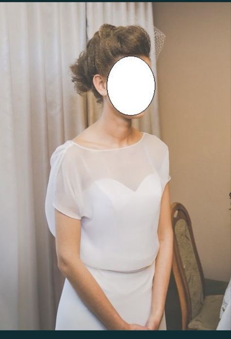 Sukienka suknia ślubna delikatna prosta boho r.S