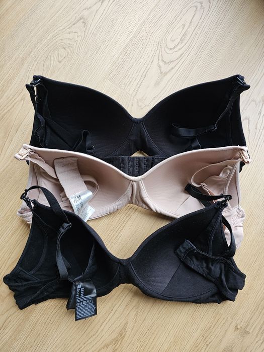 3x stanik do karmienia H&M 80B biustonosz czarny cielisty