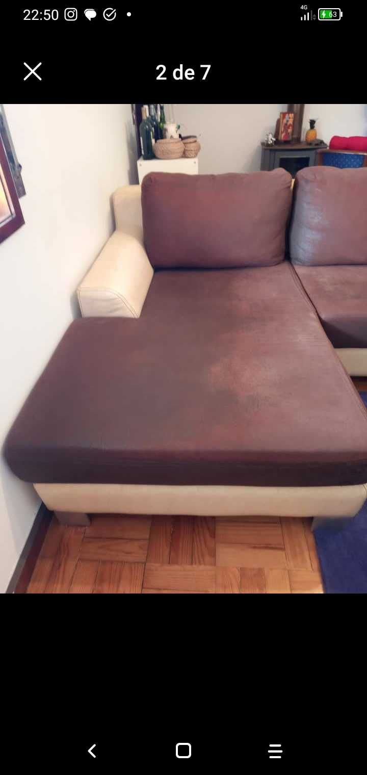 Sofá com chaise longue