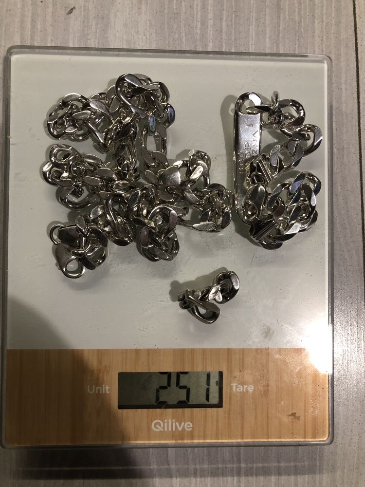 Łańcuch,łańcuszek,keta + bransoleta (251g)