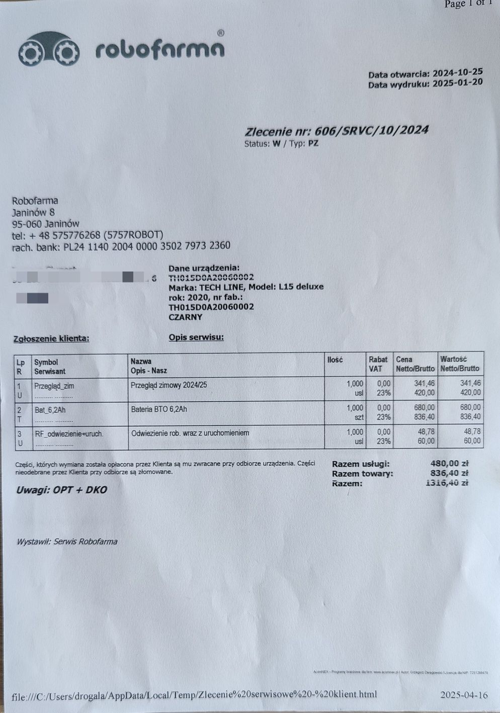 Kosiarka automatyczna Ambrogio Tech D1 + Amico + nowa bateria 6Ah