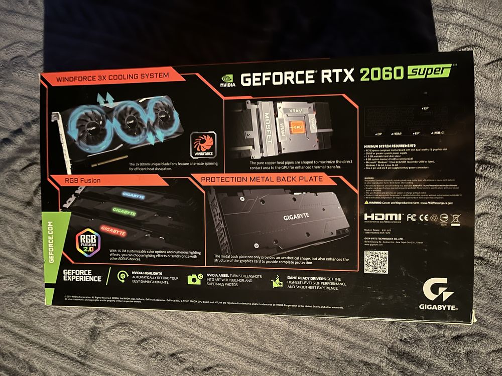 Karta Graficzna Gigabyte GeForce RTX 2060 Super Gaming OC 8Gb GDDR6