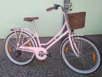 Piękny różowy rower na komunię, Galano Belgravia, koło 26 ", koszyk,