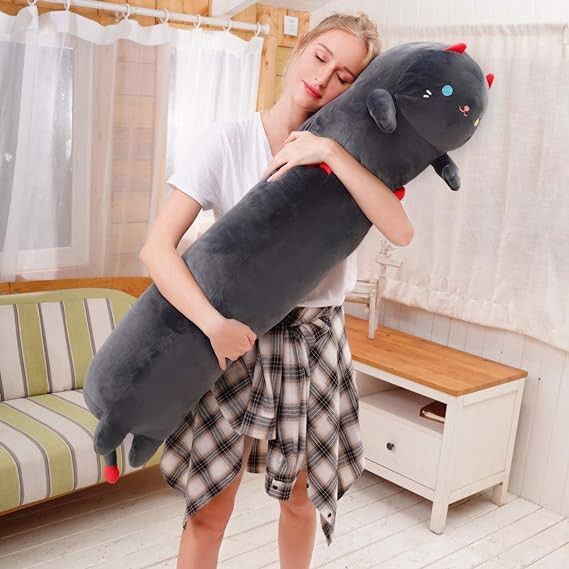 maskotka poduszka kot długa 90cm miękka elastyczna