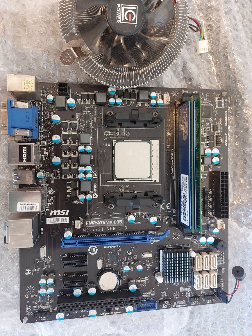 AMD A8-5600 + FM2-A75MA-E35 v1.3 + 6gb ram + zasilacz 500w