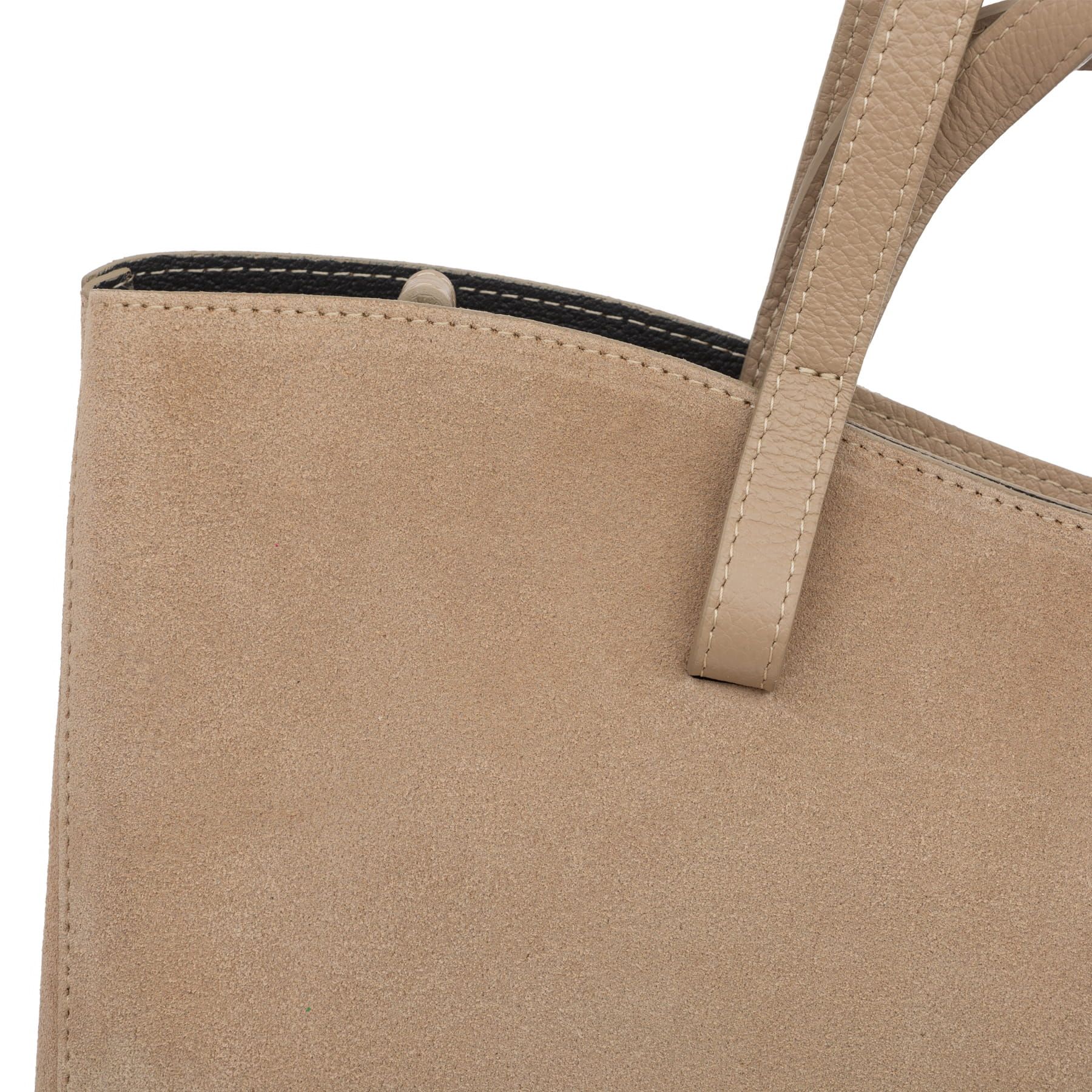 VERA PELLE torebka zamszowa shopper duża na ramię V679 c.bordowa
